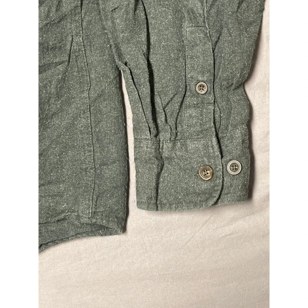 Faded Glory Originals Mens Green Cotton Flannel Button Down Shirt Large 42/44